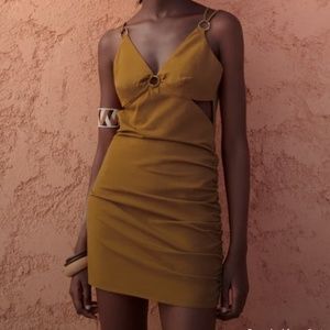 Zara Cut out mini dress - Toffee